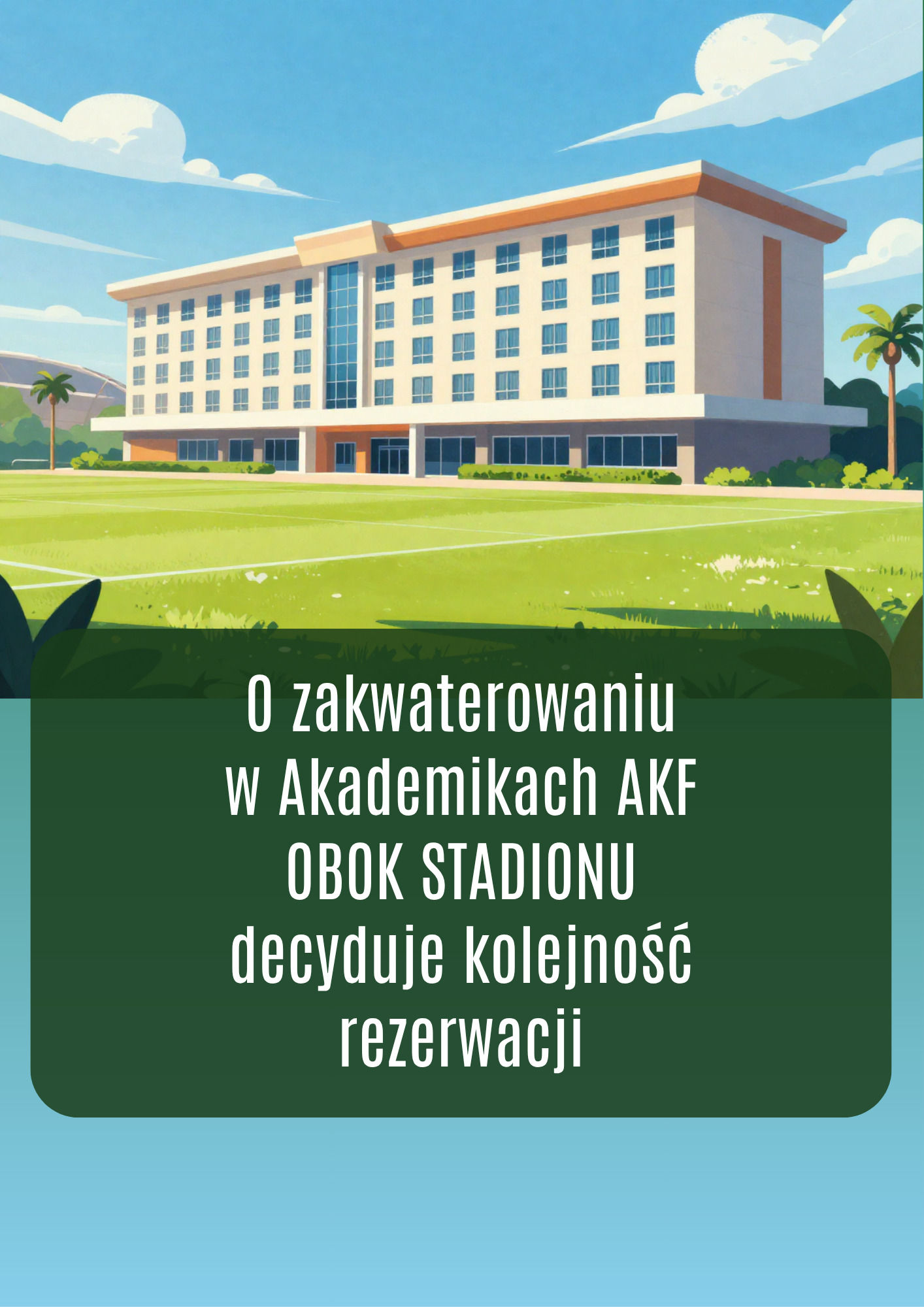 Letnia grafika sportowa hotel i tekst